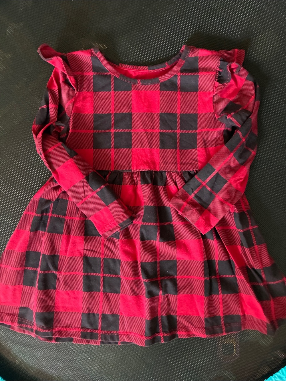 Children’s Place Red & Black Plaid Long-Sleeve Dress